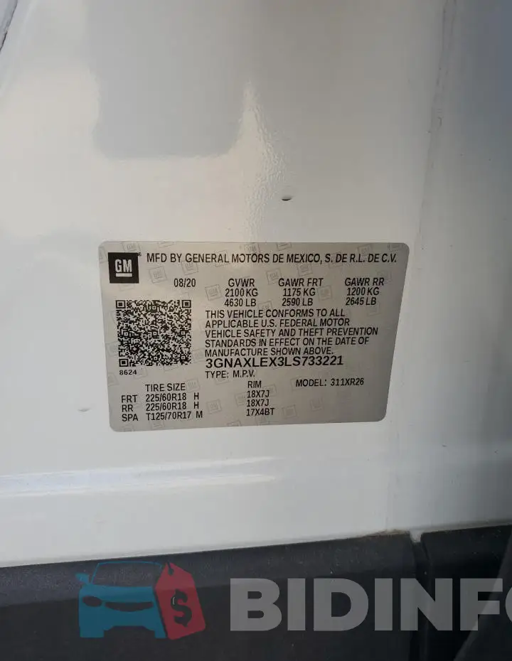 3GNAXLEX3LS733221 Photo# 12