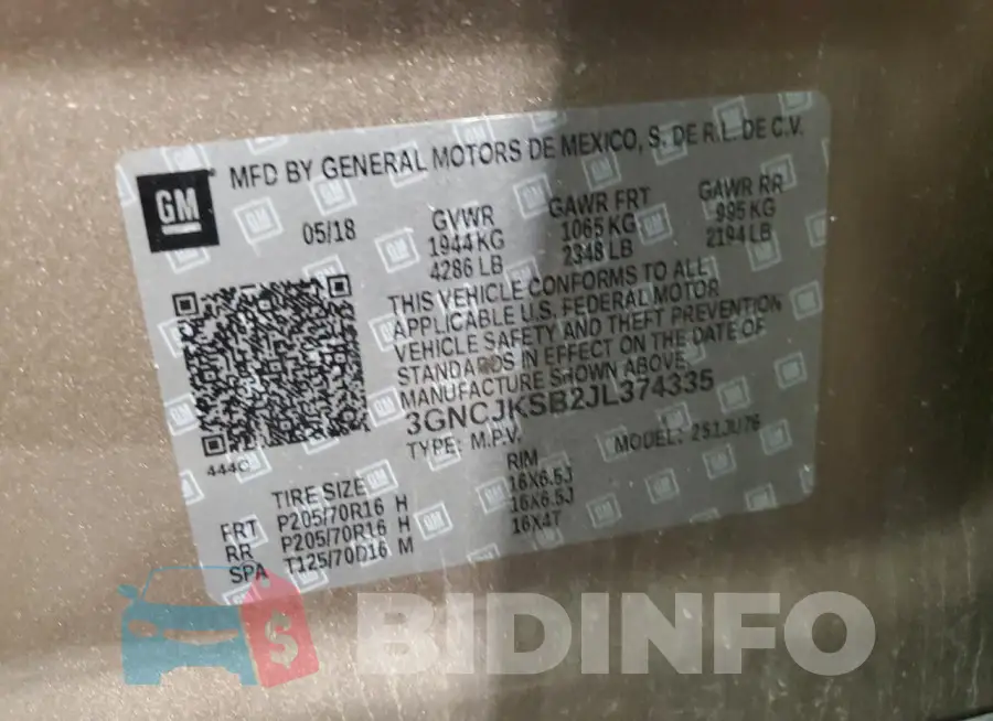 3GNCJKSB2JL374335 Photo# 12