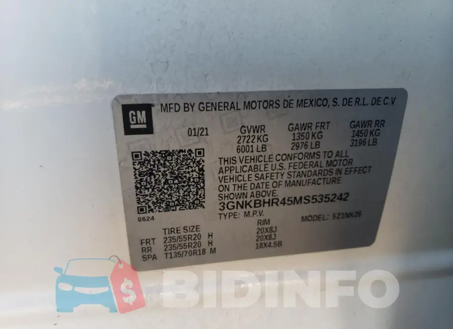 3GNKBHR45MS535242 Photo# 13