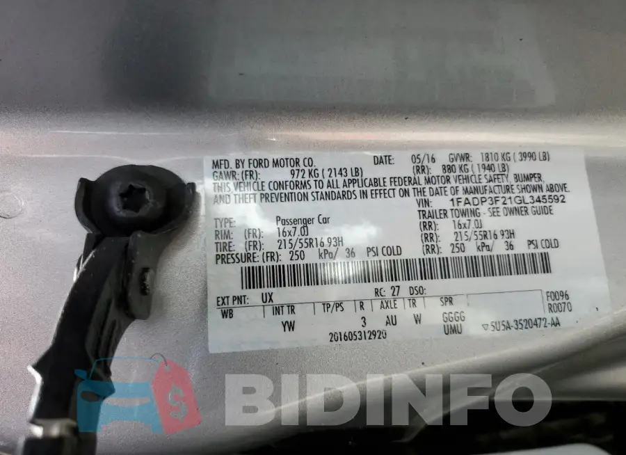1FADP3F21GL345592 Photo# 12