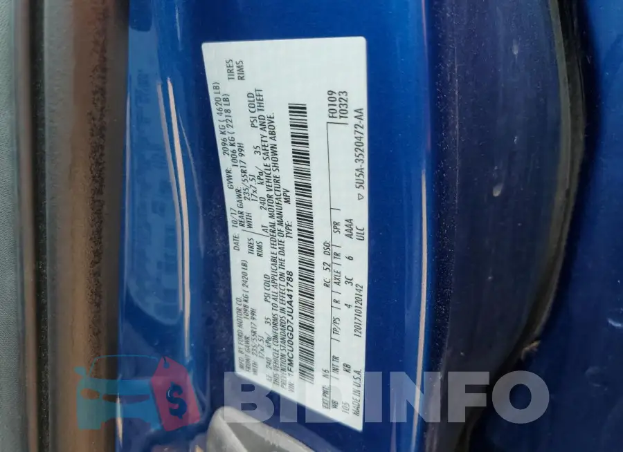 1FMCU0GD7JUA41788 Photo# 13
