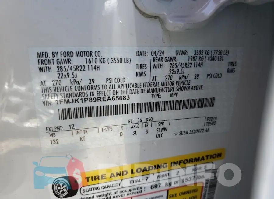 1FMJK1P89REA65683 Photo# 13