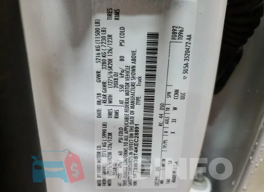 1FT8W3BT4KEC28891 Photo# 12