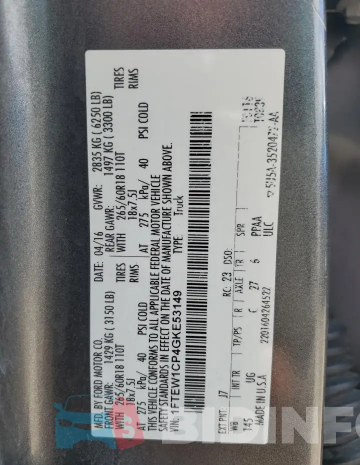 1FTEW1CP4GKE53149 Photo# 12