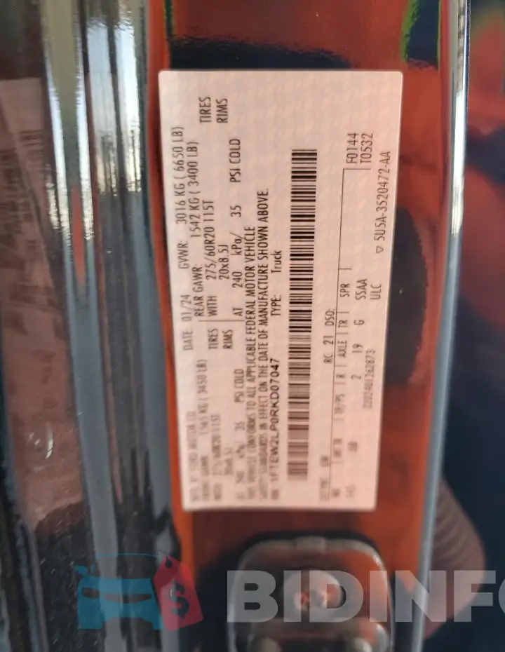 1FTEW2LP0RKD07047 Photo# 13