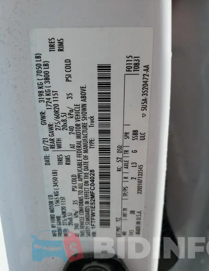 1FTFW1E52MFC04028 Photo# 12