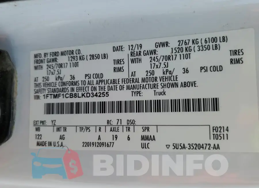 1FTMF1CB8LKD34255 Photo# 12