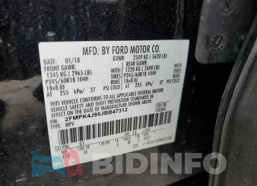2FMPK4J86JBB47312 Photo# 13