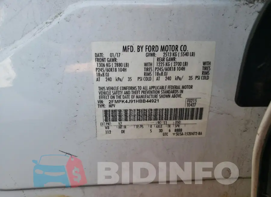 2FMPK4J91HBB44921 Photo# 13