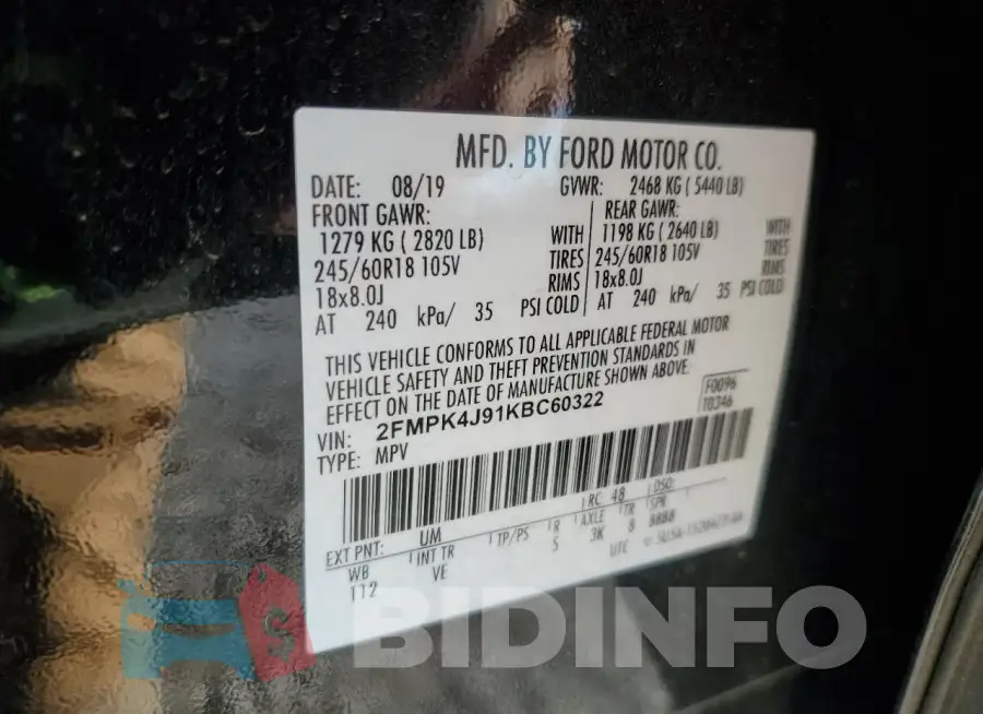 2FMPK4J91KBC60322 Photo# 13