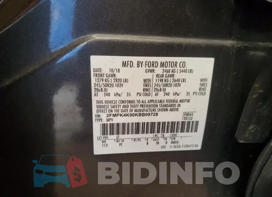 2FMPK4K90KBB09728 Photo# 13