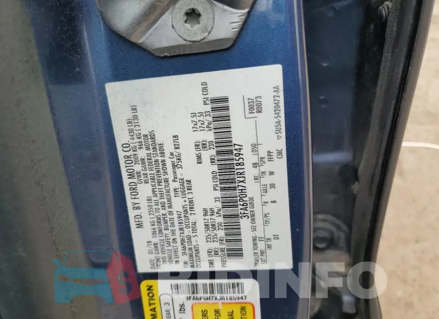 3FA6P0H7XJR185947 Photo# 12