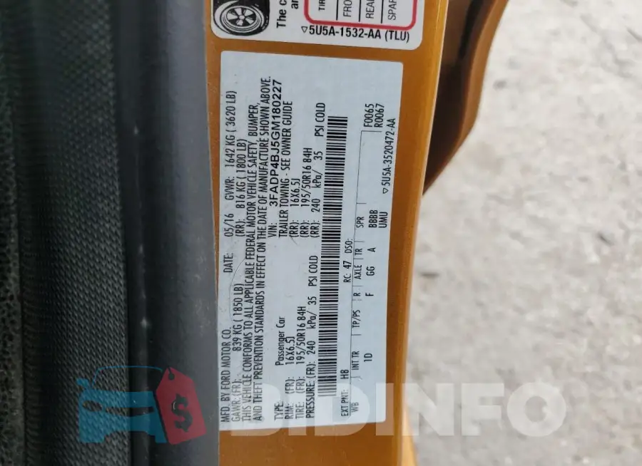 3FADP4BJ5GM180227 Photo# 12