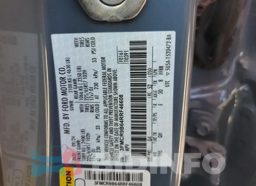 3FMCR9B64RRF46608 Photo# 13
