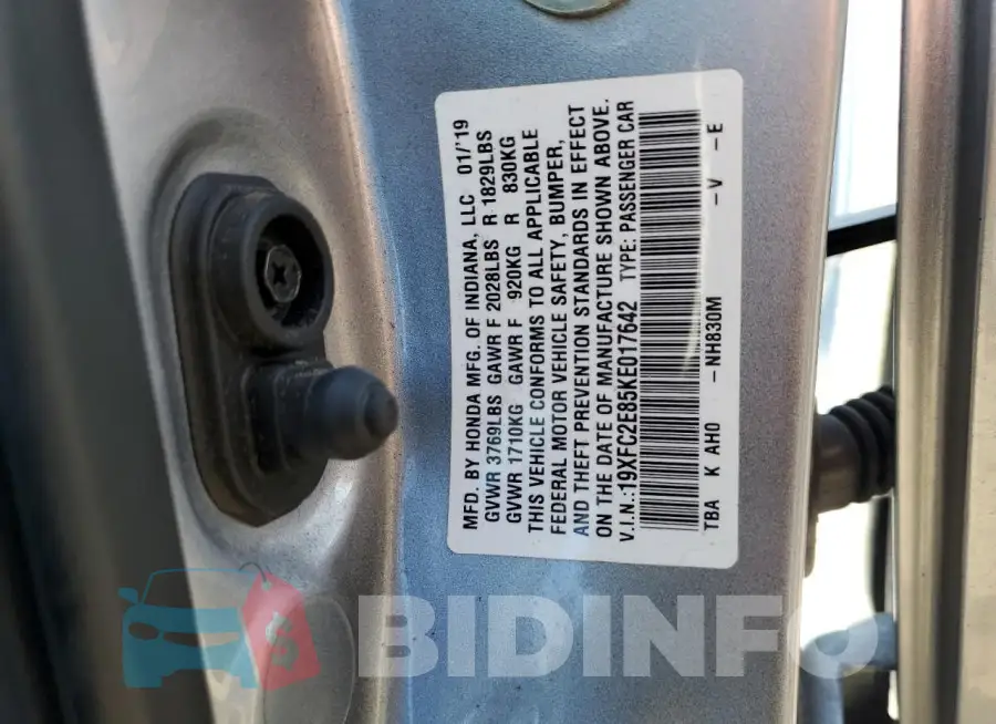 19XFC2E85KE017642 Photo# 12