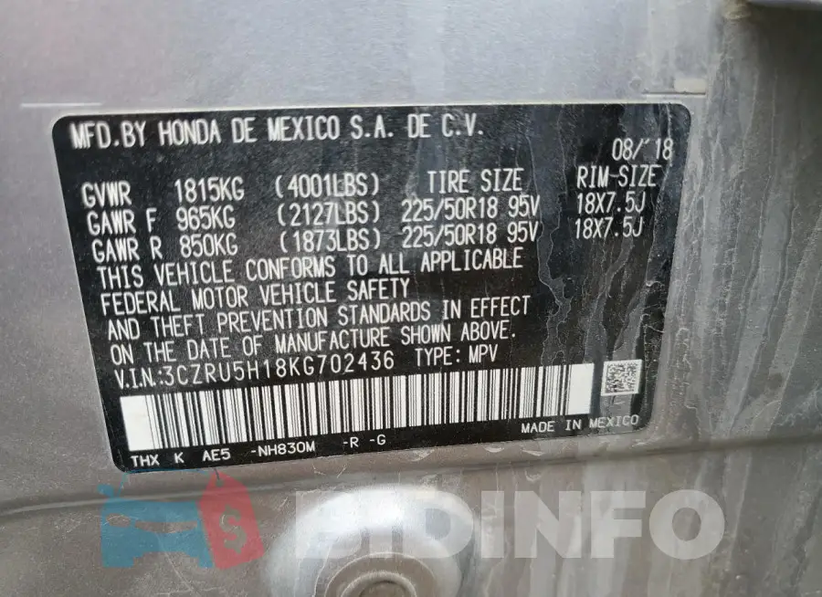 3CZRU5H18KG702436 Photo# 13