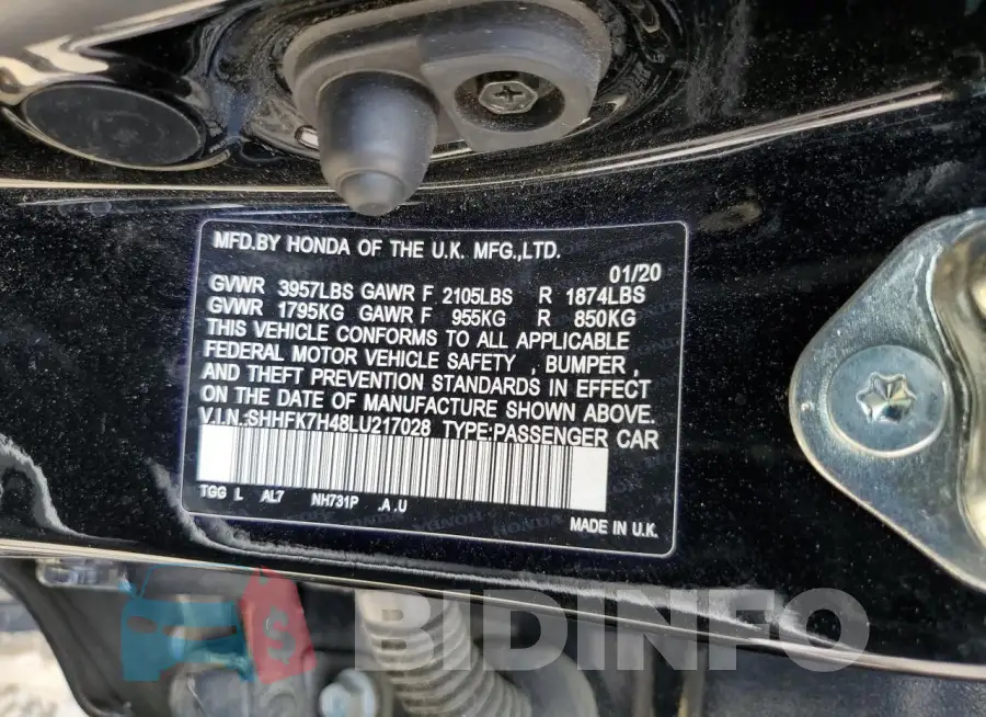 SHHFK7H48LU217028 Photo# 13