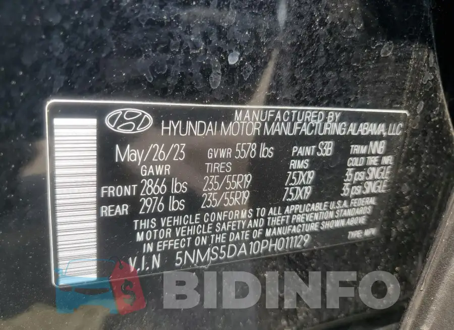 5NMS5DA10PH011129 Photo# 13