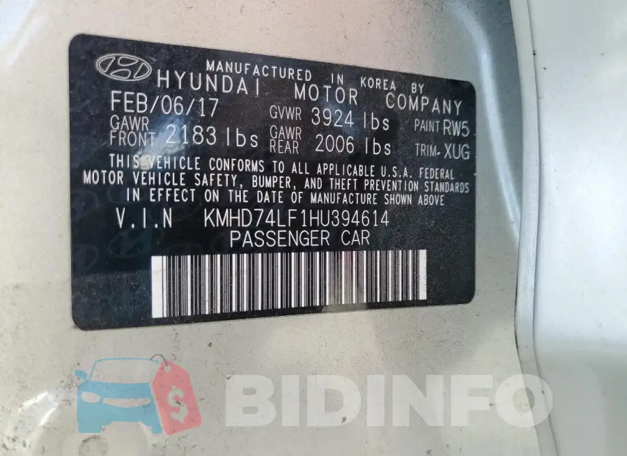 KMHD74LF1HU394614 Photo# 12