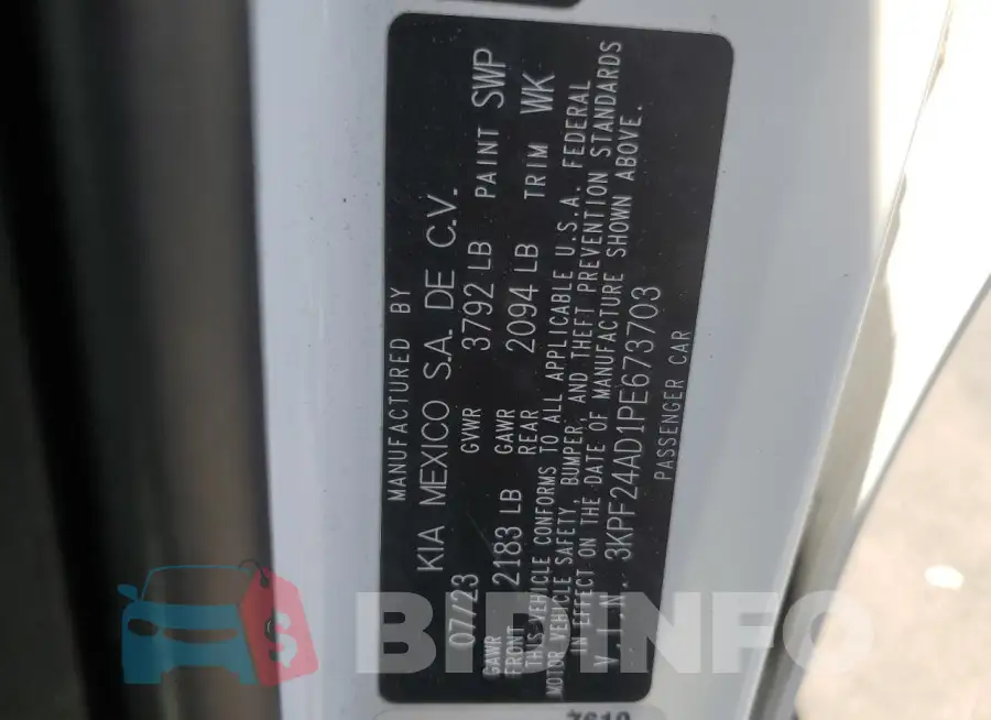 3KPF24AD1PE673703 Photo# 12