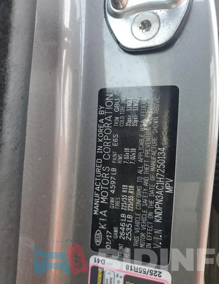 KNDPN3AC1H7250134 Photo# 14