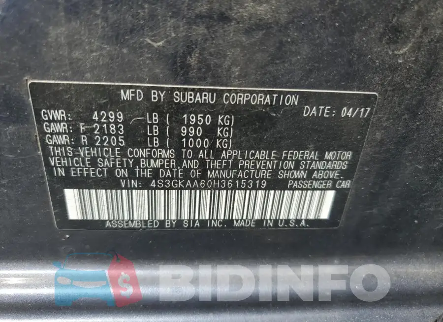 4S3GKAA60H3615319 Photo# 13