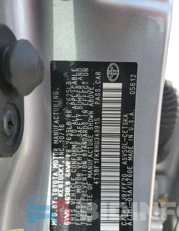 4T1BF1FK8HU349915 Photo# 13