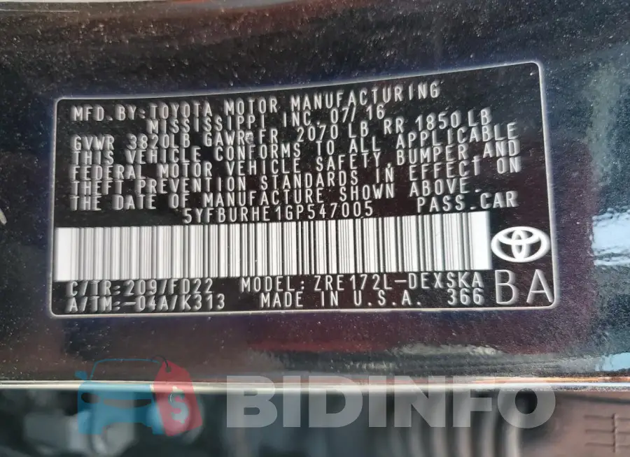 5YFBURHE1GP547005 Photo# 12