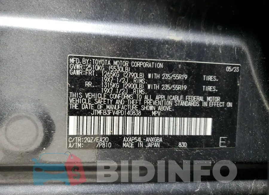 JTMFB3FV4PD140838 Photo# 14