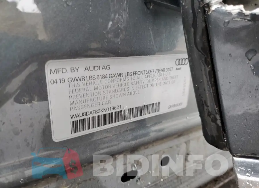 WAU8DAF83KN018621 Photo# 13