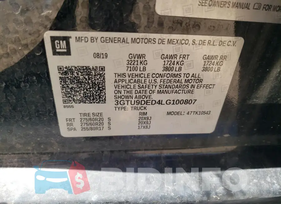 3GTU9DED4LG100807 Photo# 12
