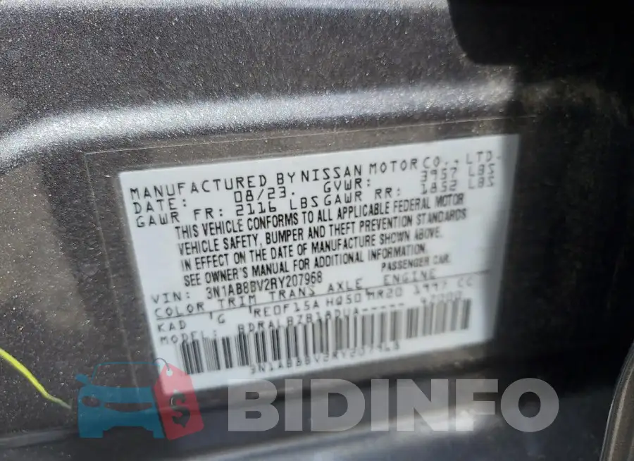3N1AB8BV2RY207968 Photo# 12