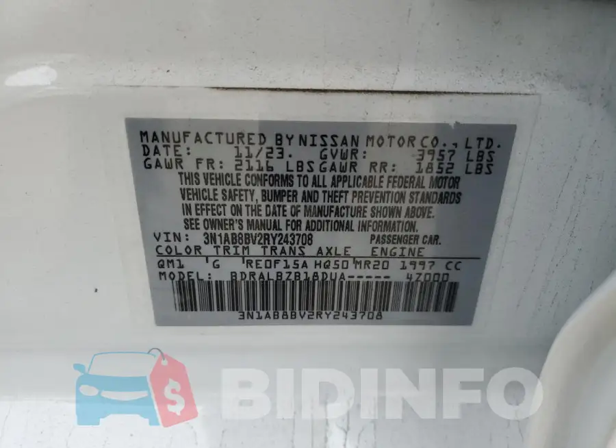 3N1AB8BV2RY243708 Photo# 12