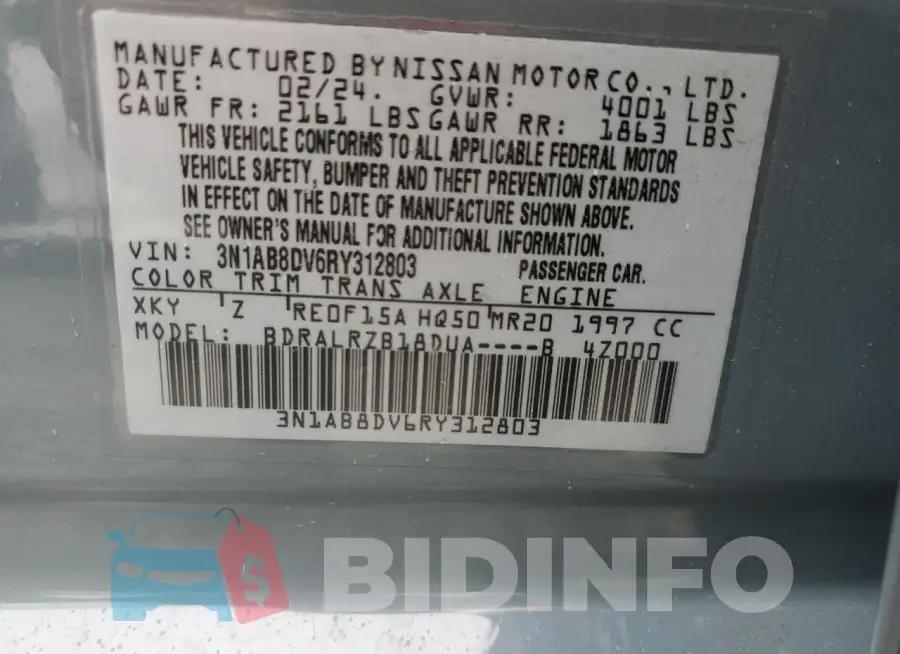 3N1AB8DV6RY312803 Photo# 13