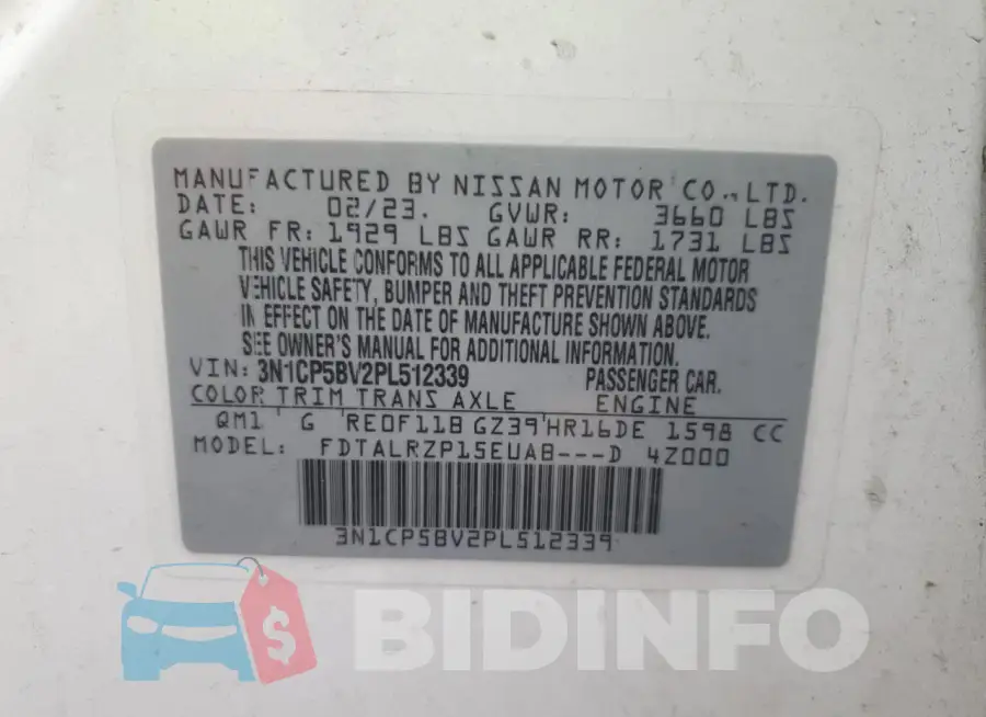 3N1CP5BV2PL512339 Photo# 12