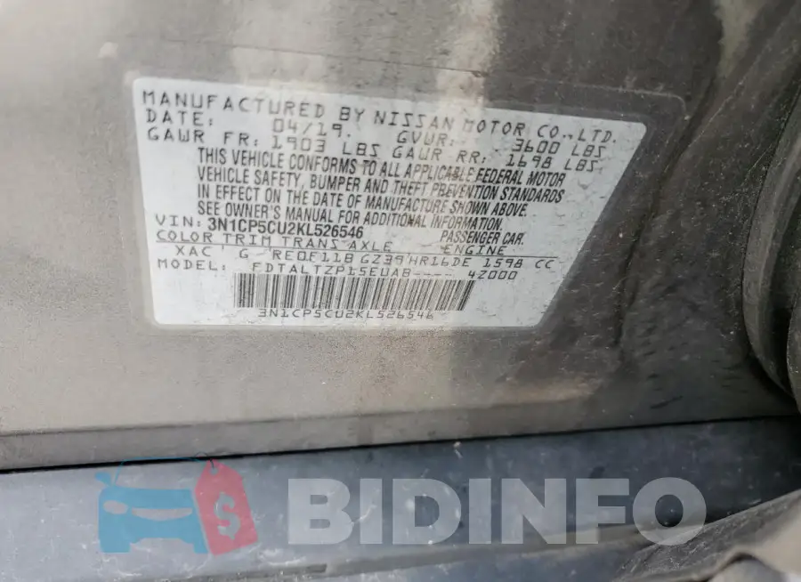 3N1CP5CU2KL526546 Photo# 12