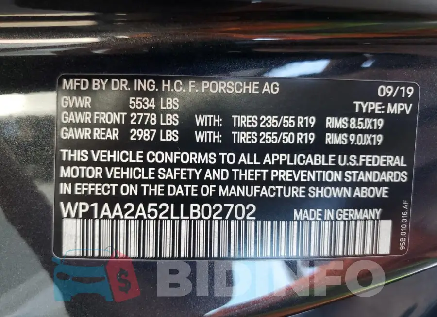 WP1AA2A52LLB02702 Photo# 14