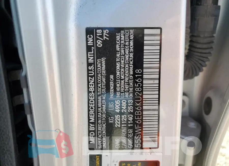 55SWF6EB6KU285618 Photo# 13