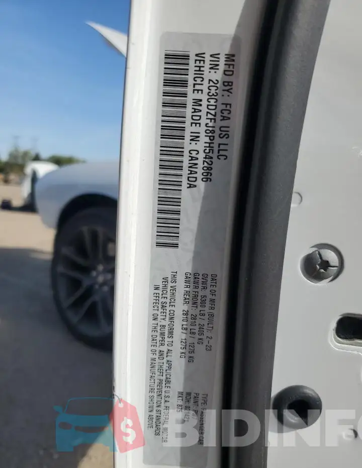 2C3CDZFJ8PH542866 Photo# 12