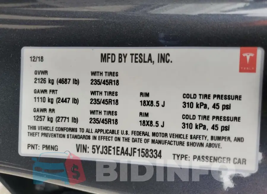 5YJ3E1EA4JF158334 Photo# 12