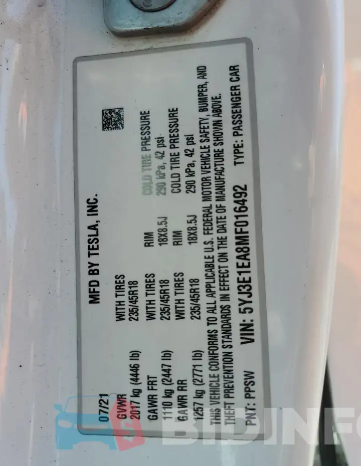 5YJ3E1EA8MF016492 Photo# 12