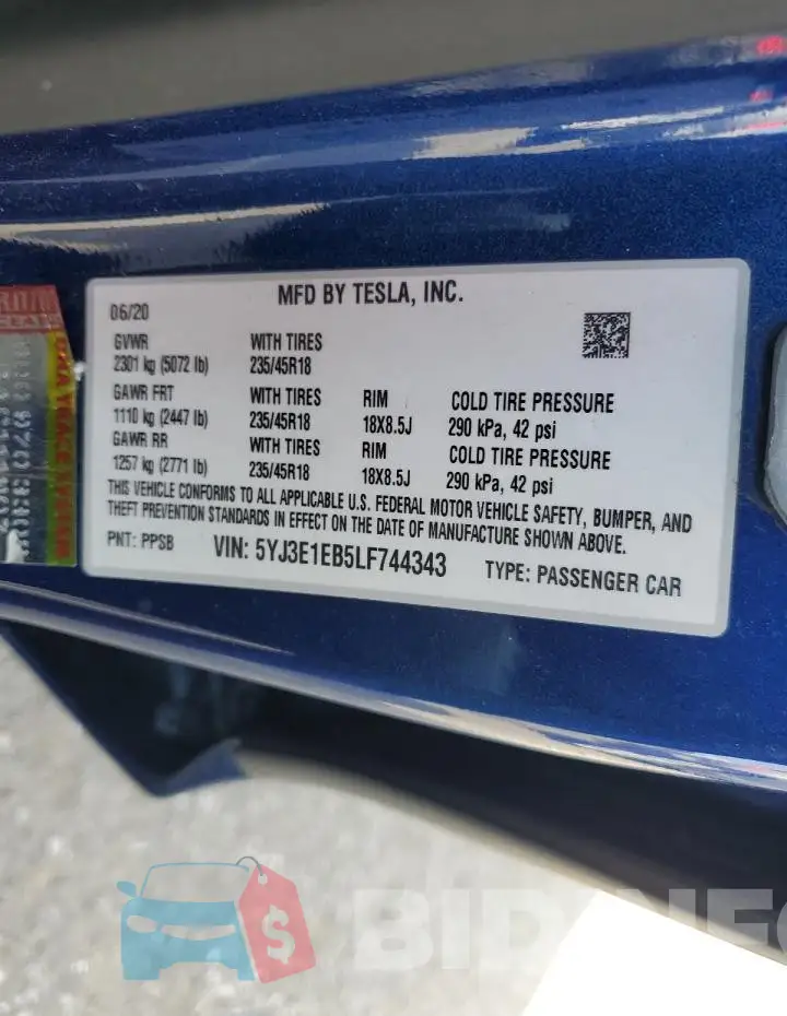5YJ3E1EB5LF744343 Photo# 12