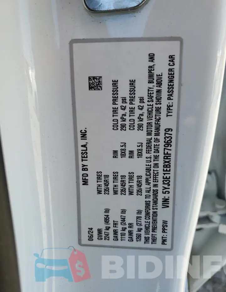 5YJ3E1EBXRF796379 Photo# 12