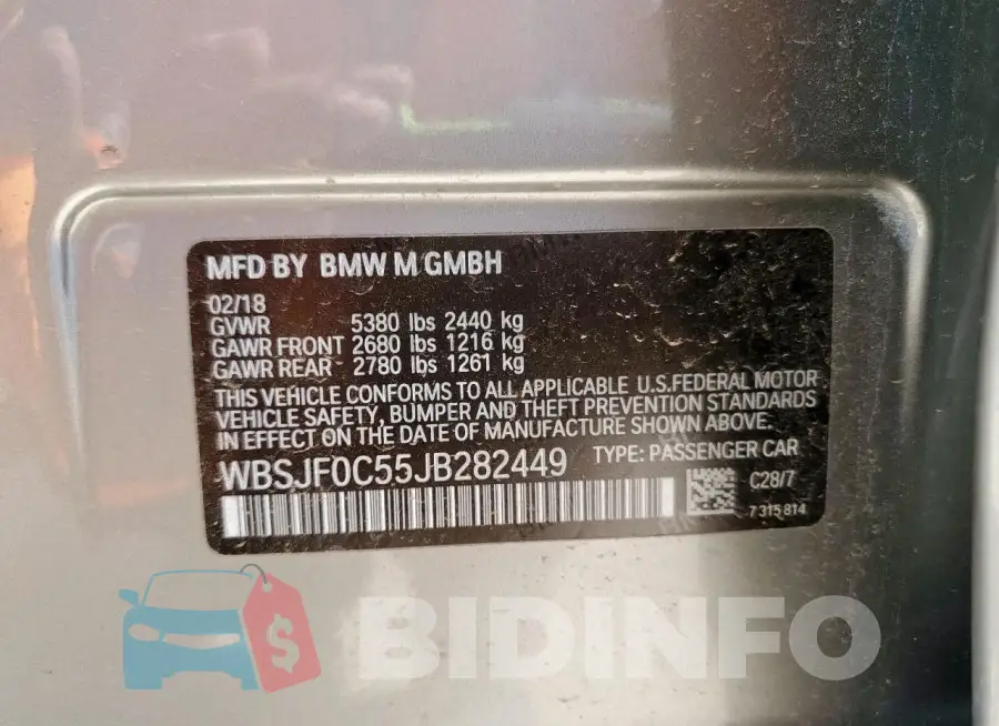WBSJF0C55JB282449 Photo# 12