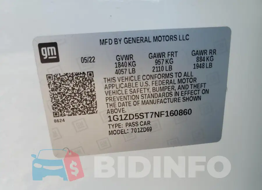 1G1ZD5ST7NF160860 Photo# 12