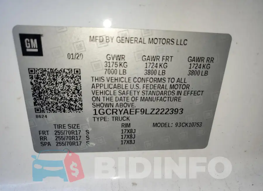 1GCRYAEF9LZ222393 Photo# 12