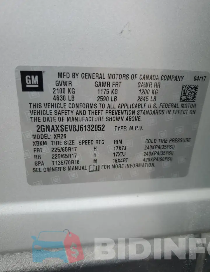 2GNAXSEV8J6132052 Photo# 13