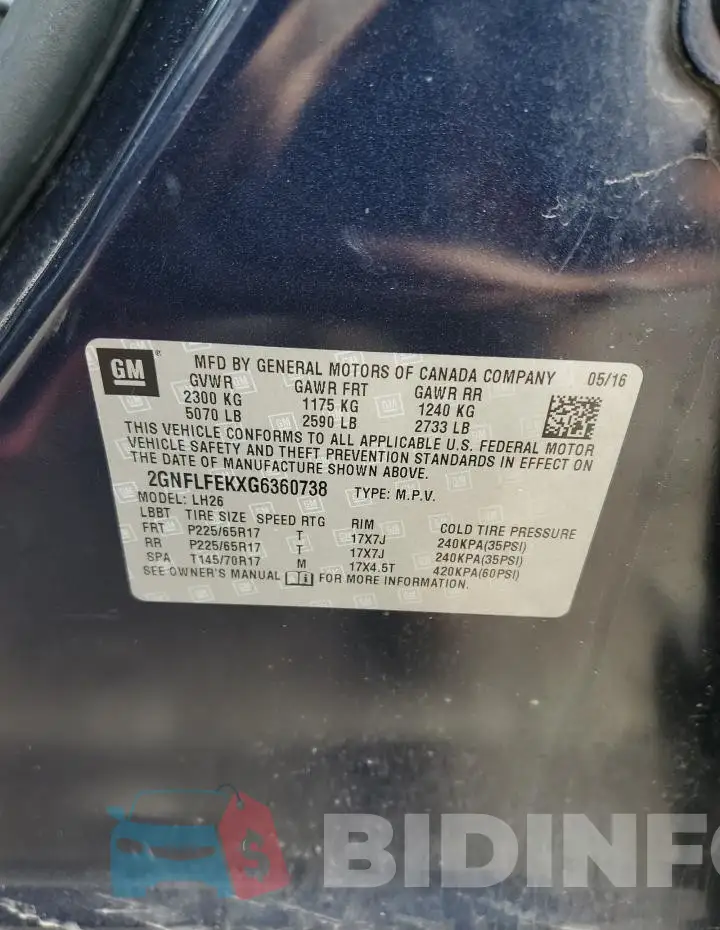 2GNFLFEKXG6360738 Photo# 13