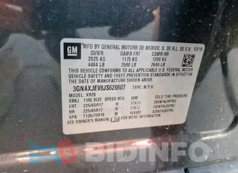 3GNAXJEV8JS620607 Photo# 14