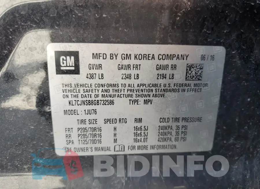 KL7CJNSB8GB732586 Photo# 13